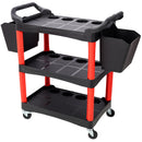 3 Tier Rolling Auto Detail Cart With Wheels