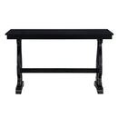 5-Piece Retro Dining Set, Rectangular Wooden Dining Table and 4 Upholstered Chairs for Dining Room and Kitchen (Black)