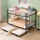 Full Over Full Modern Metal Bunk Bed With Trundle - Black by Unique Piece Furniture