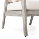 (Set of 2) Outdoor Acacia Wood Patio Club Chairs with Cushions
