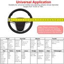 Steering Wheel Cover 14.5in-15in Diameter Universal Fiber Leather Car Steering Wheel Protector Breathable Anti-Slip Odor Free
