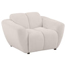 Destino Chenille Upholstered Splayed Arm Accent Chair Greige