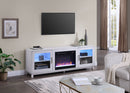 Summit - TV Stand Console With Fireplace - White Walnut Finish by HouseOfZazla