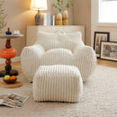 Giant Bean Bag Chair With Armrests And Footstool by HouseOfZazla