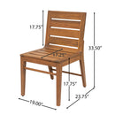 7 Piece Outdoor Acacia Wood Dining Set, 71" Teak Finish Rectangular Table with 6 Slatted Back Chairs by HouseOfZazla