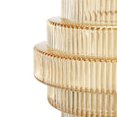 D5.9x6.7' Tiered Geometric Amber Luster Clear Vase, Set of 2 by HouseOfZazla