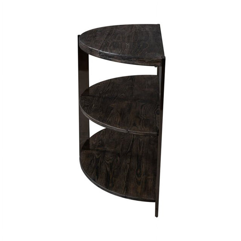 Kalne Console Table Half Moon Shape with 2 Open Shelves, photo 6 of 6