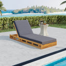 Lounge Chaise Set, Acacia Solid Wood with Lounge Cushion