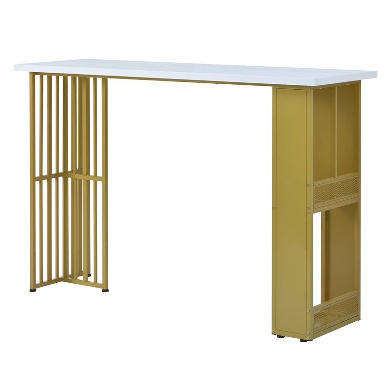 7-Piece Multi-Functional Modern Counter Height Dining Bar Table Set with Open Shelves and 6 Upholstered Stools for Dining Room, Bar and Cafe (White and Green)