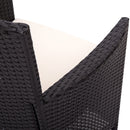 7-piece Outdoor Wicker Dining set - Dining table set for 7 - Patio Rattan Furniture Set with Beige Cushion (Black)