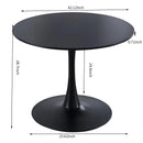 42.1" Black Tulip Table Mid-century Dining Table for 4-6 people With Round Mdf Table Top, Pedestal Dining Table, End Table Leisure Coffee Table