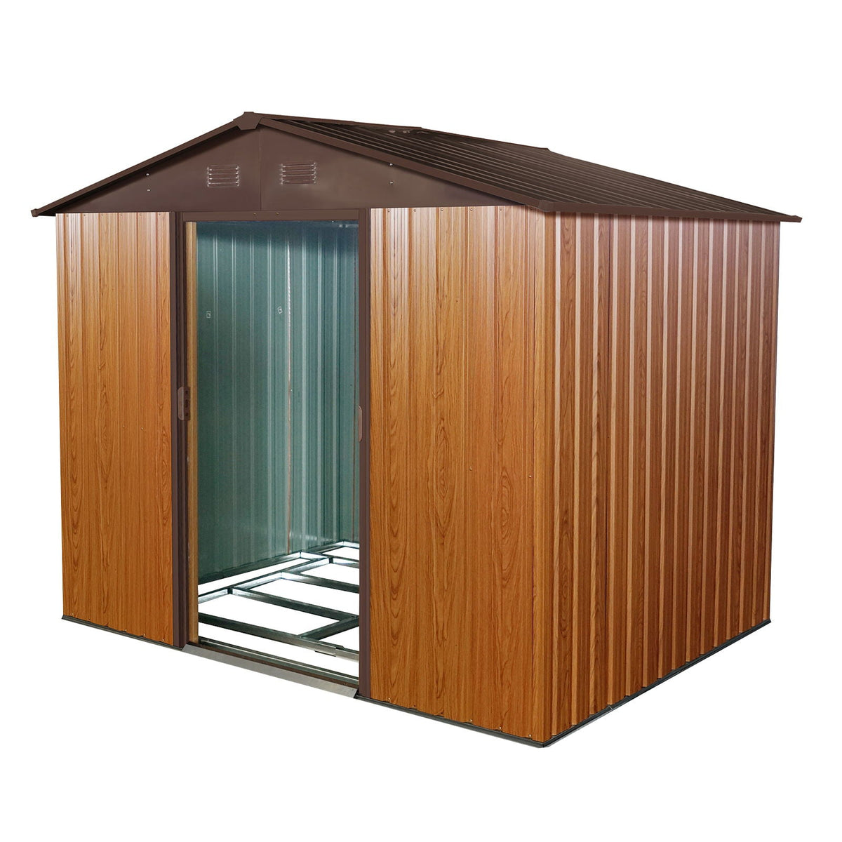 Outdoor Metal Storage Shed With Floor Base, photo 7 of 40