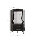 Corner Bar Cabinet With Mirrored Back, 2 Open Shelves & 2 Drawers by HouseOfZazla