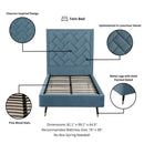 Crosby - Bed With Upholstered Headboard And Slats by HouseOfZazla