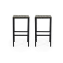 Outdoor Bar Stool With Slat Design And Metal Frame (Set of 2) by HouseOfZazla