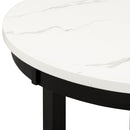 5-piece Counter Height Dining Round Table Set with One Faux Marble Top Dining Table and Four PU-leather Chairs,Dark Espresso