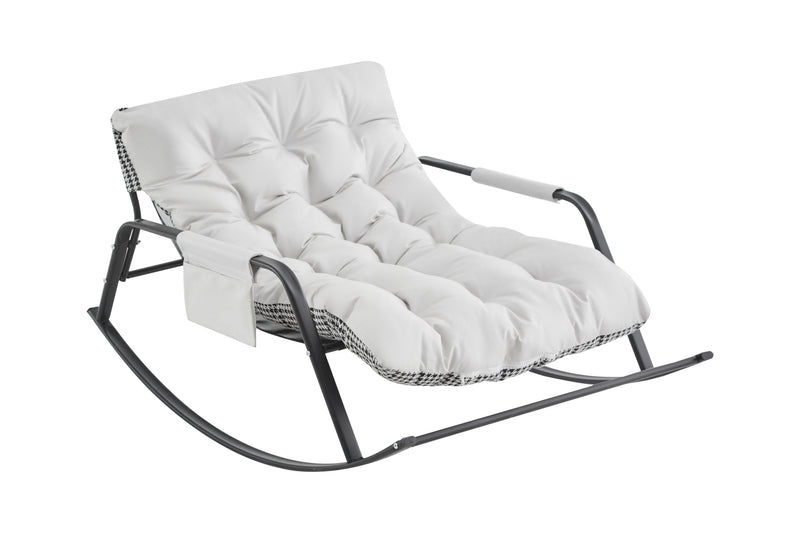 Samba Rocking Chair with Extra-Wide Technical Leather Upholstered Gliding Chair, photo 4 of 9