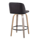Toriano - Contemporary Fixed Height Counter Stool With Swivel & Round Footrest (Set of 2) by HouseOfZazla