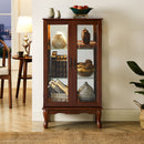Curio Cabinet Lighted Curio Diapaly Cabinet With Adjustable Shelves And Mirrored Back Panel, Tempered Glass Doors (3 Tier), (E26 Light Bulb Not Included) by Unique Piece Furniture