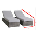 3 Piece Chaise Lounge Set With Adjustable Reclining - Gray Mix by Unique Piece Furniture