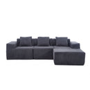 L-Shape Modern Minimalist Modular Sectional Sofa with Deep Seats by HouseOfZazla