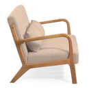 Leisure Chair With Solid Wood Armrest And Feet, Mid-Century Modern Accent Sofa, 2 Seat by Unique Piece Furniture