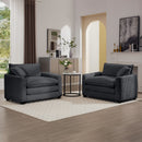 Modern Classic Fabric Single Chair Deep Seat Sofa With Pillow by HouseOfZazla
