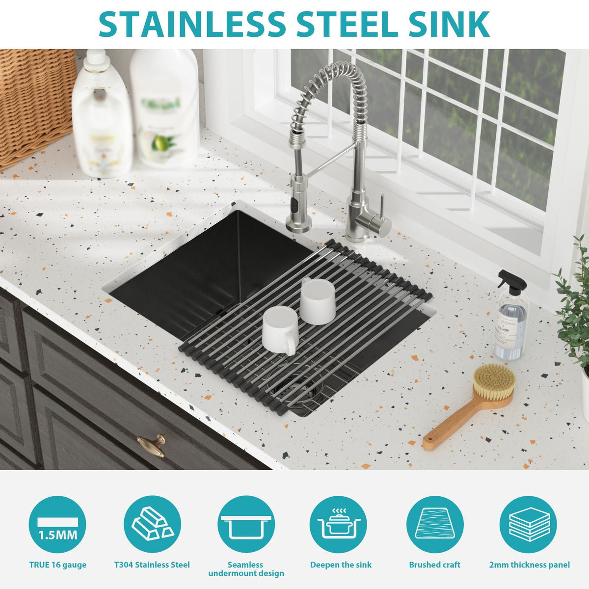 Undermount Kitchen Sink With Deep Single Bowl, photo 6 of 35