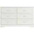 Modern 3 Drawer Bedroom Chest of Drawers with 6 Drawers Dresser, Clothes Organizer -Metal Pulls for Living Room, Bedroom, Hallway, White,47.6" x 15.7" x 28.9"