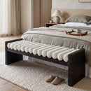 62.8" Modern Chenille Upholstered Bench