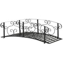 6' Metal Arch Backyard Garden Bridge, Safety Siderails, Arc Footbridge for Backyard Creek, Stream, Pond, Black