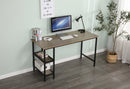 55-inch oversized light gray wood grain, best-selling home office computer desk, study writing desk with two-layer bookshelf