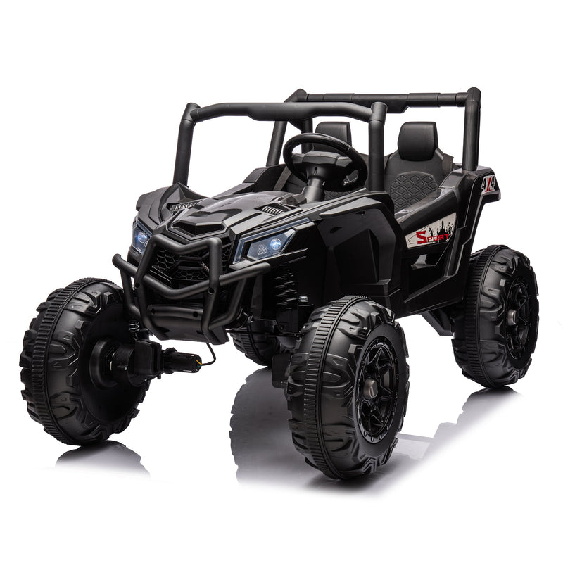 24V Ride On XXL UTV car for kid,2seater with two safety belts, Side by Side 4x4 Ride on Off-Road Truck with Parent Remote Control, Battery Powered Electric Car w/High Low Speed, two safety belts.