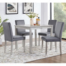 5 Pieces Wooden Dining Table Set, Square Table And 4 Upholstered Chairs by HouseOfZazla