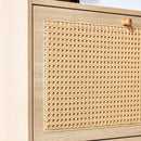 Walker Edison | Rattan Minimalist Entryway Storage Shoe Cabinet