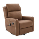 Manual Recliner Swivel Rocking Chair With 8-Point Massage and Heating