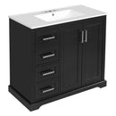 Bathroom Vanity With Sink, Soft Close Doors, Adjustable Shelf & 3 Drawers by HouseOfZazla