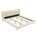Beige Chunky Headboard Bed Frame, King by HouseOfZazla