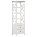 Delaney - 4 Shelf Bookcase With Top Storage Tower - White