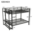 Bunk Bed With Storage Shelves, Clothes Hooks, LED Light by HouseOfZazla