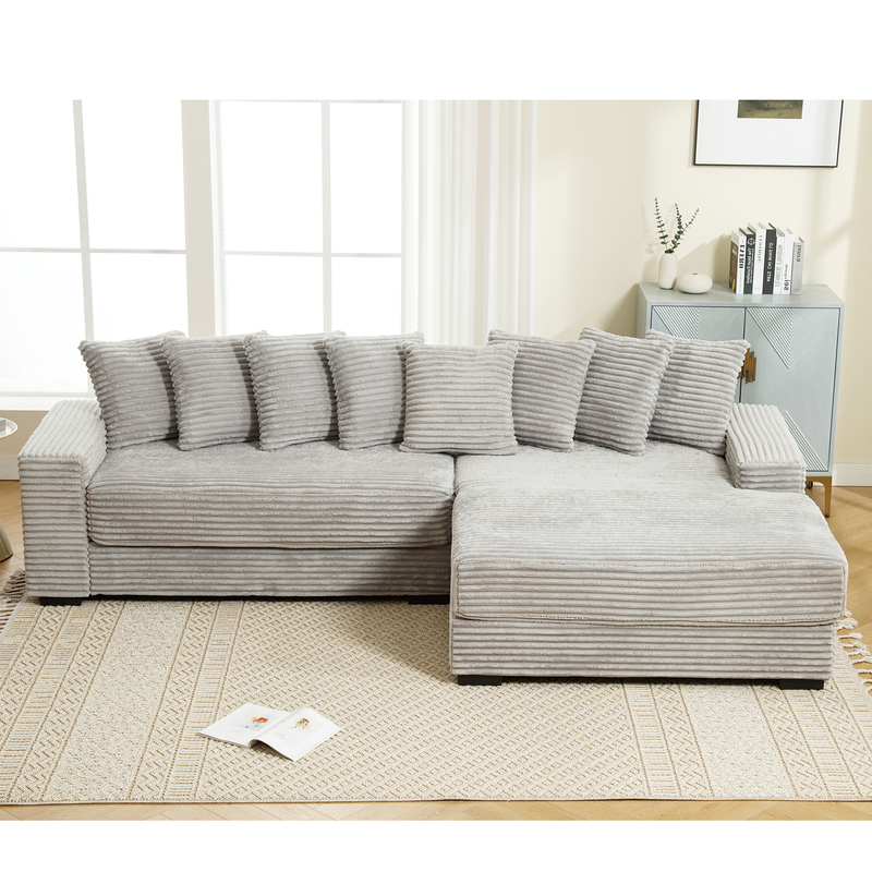 Walker Edison | Corduroy Right L-Shaped Sectional Cloud Couch