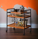 Oaken Honey Oak & Black Finish Serving Cart by HouseOfZazla