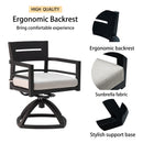 Outdoor Modern Dining Set, Chairs Sunbrella Cushioned And Dining Table With Umbrella Hole