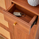 Walker Edison | Rattan Modern Minimalist Entryway Storage Cabinet