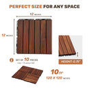 10 PCS Interlocking Acacia Hardwood Deck Tiles