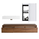 Wall Mounted Bathroom Vanity With Resin Sink And 2 Side Cabinet, 3 Soft Close Drawer - Brown Ebony by HouseOfZazla