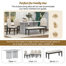 6-Piece Modern Style Dining Set with Faux Marble Table and 4 Upholstered Dining Chairs & 1 Bench (White)