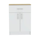 Pantry Organizer Cabinet One Drawer, Two Interior Shelves, Two Doors - White / Light Oak by HouseOfZazla