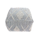 Diamond - Handcrafted Faux Yarn Pouf - Ivory / Gray by HouseOfZazla