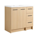 Wall Mounted Floating Bathroom Vanity With Sink, Door & Drawers Modular Cabinet